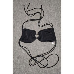 Victoria's Secret Black Heart Bikini Top Swim Suit Top Size L